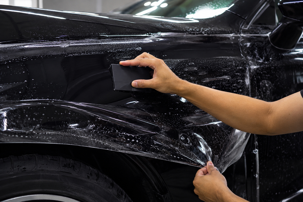 Installer applying Cosmo PPF film